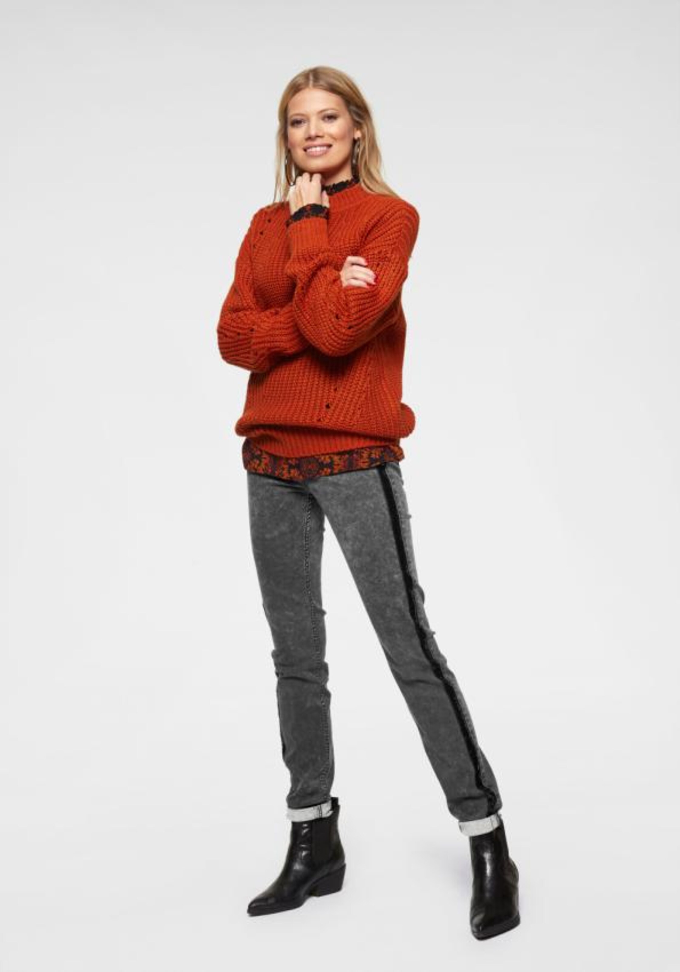 Frauen Pullover & Strick Aniston CASUAL Pullover in Rostrot - JQ87752