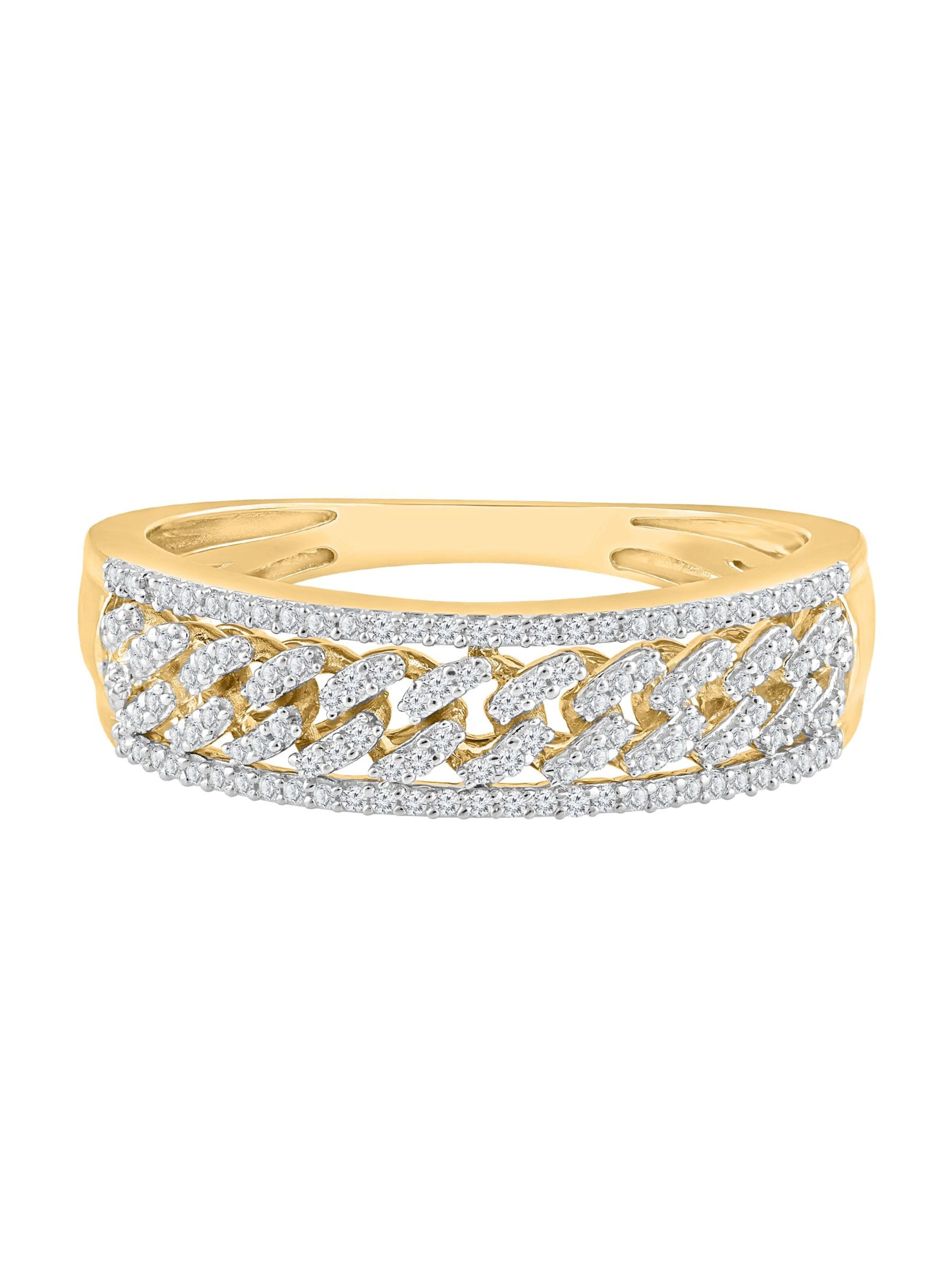 Diamant Exquis - Anillo 'Ring aus 375 Gelbgold mit Diamant' en oro: frente