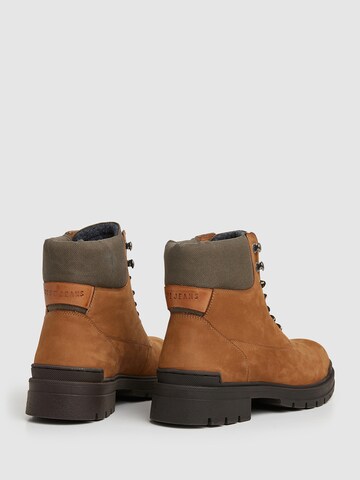 Pepe Jeans Lace-Up Boots 'HARRY' in Orange