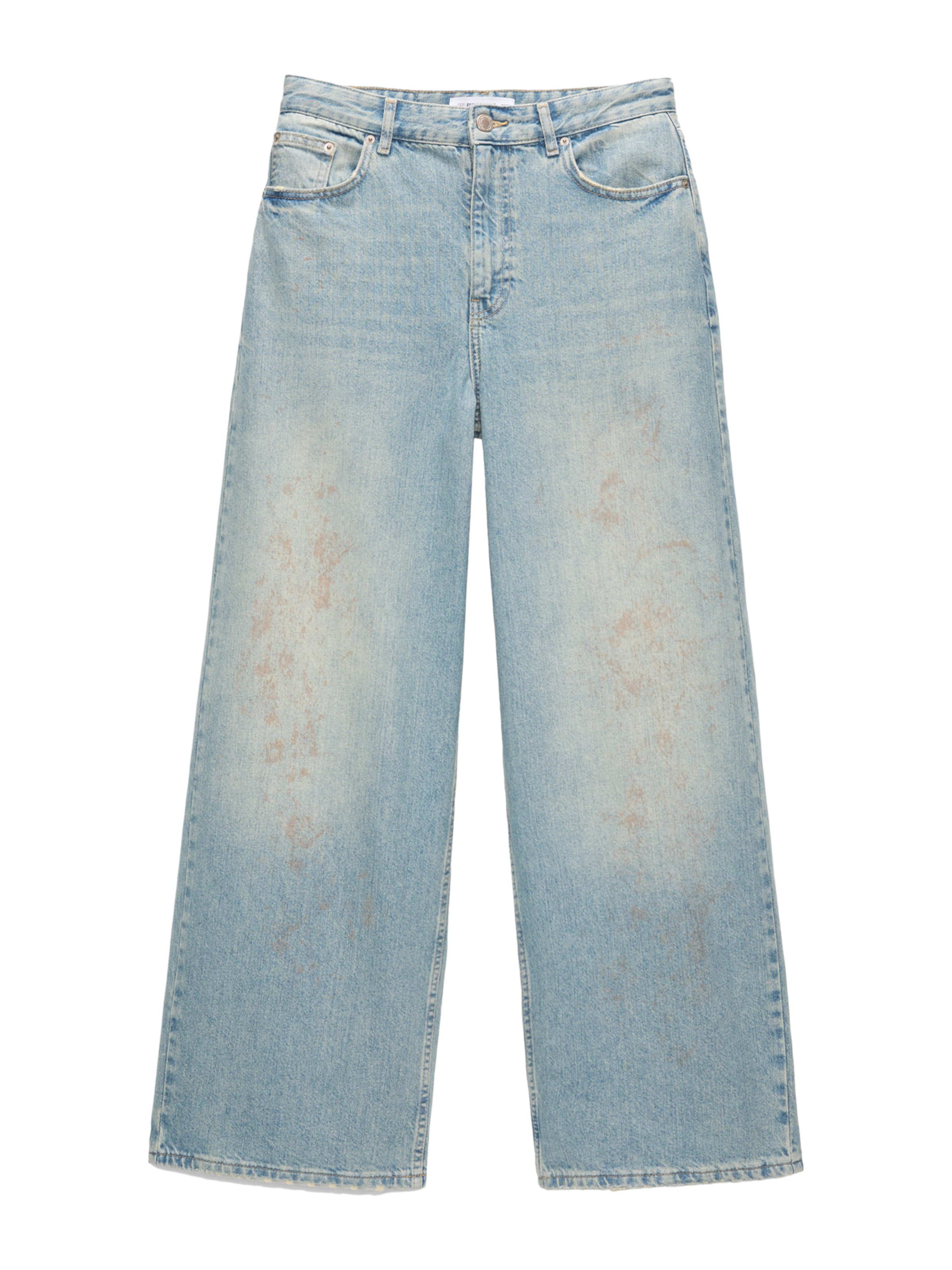 Pull&Bear Wide Leg Jeans in Blau: Vorderseite
