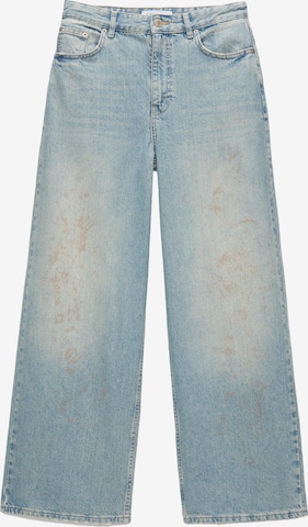 Pull&Bear Wide leg Jeans in Blue: front