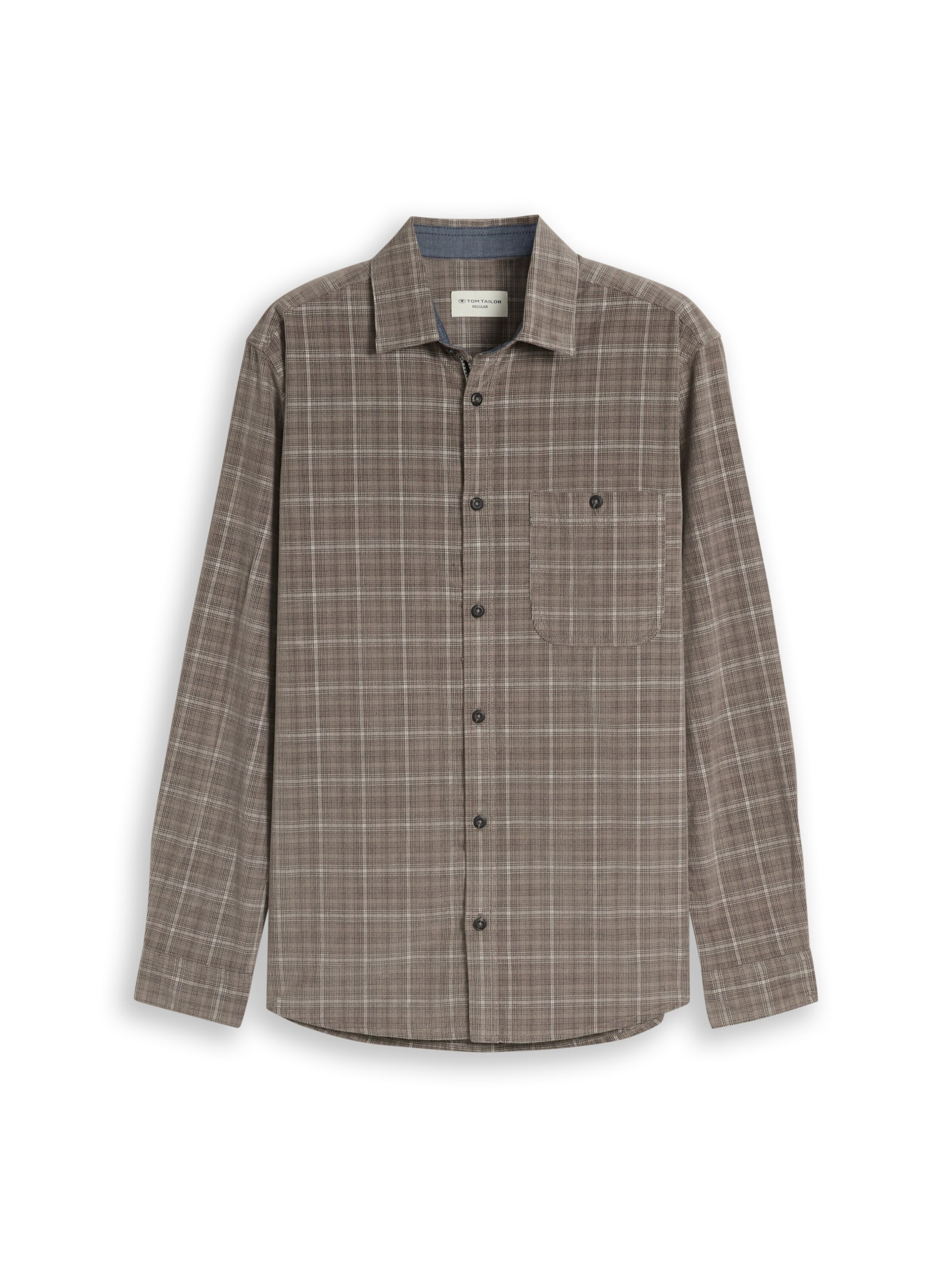 TOM TAILOR Button Up Shirt in Brown: front