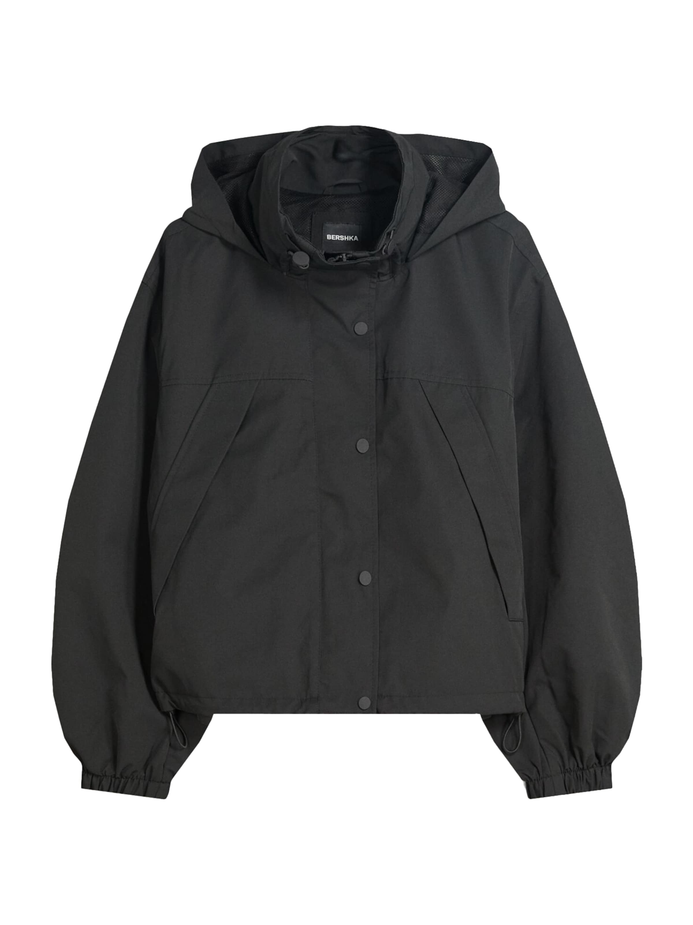 Bershka Kurtka przejściowa w kolorze czarny: przód