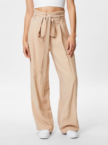 Wide Leg Pantalon 'Marlena' ABOUT YOU en beige : devant