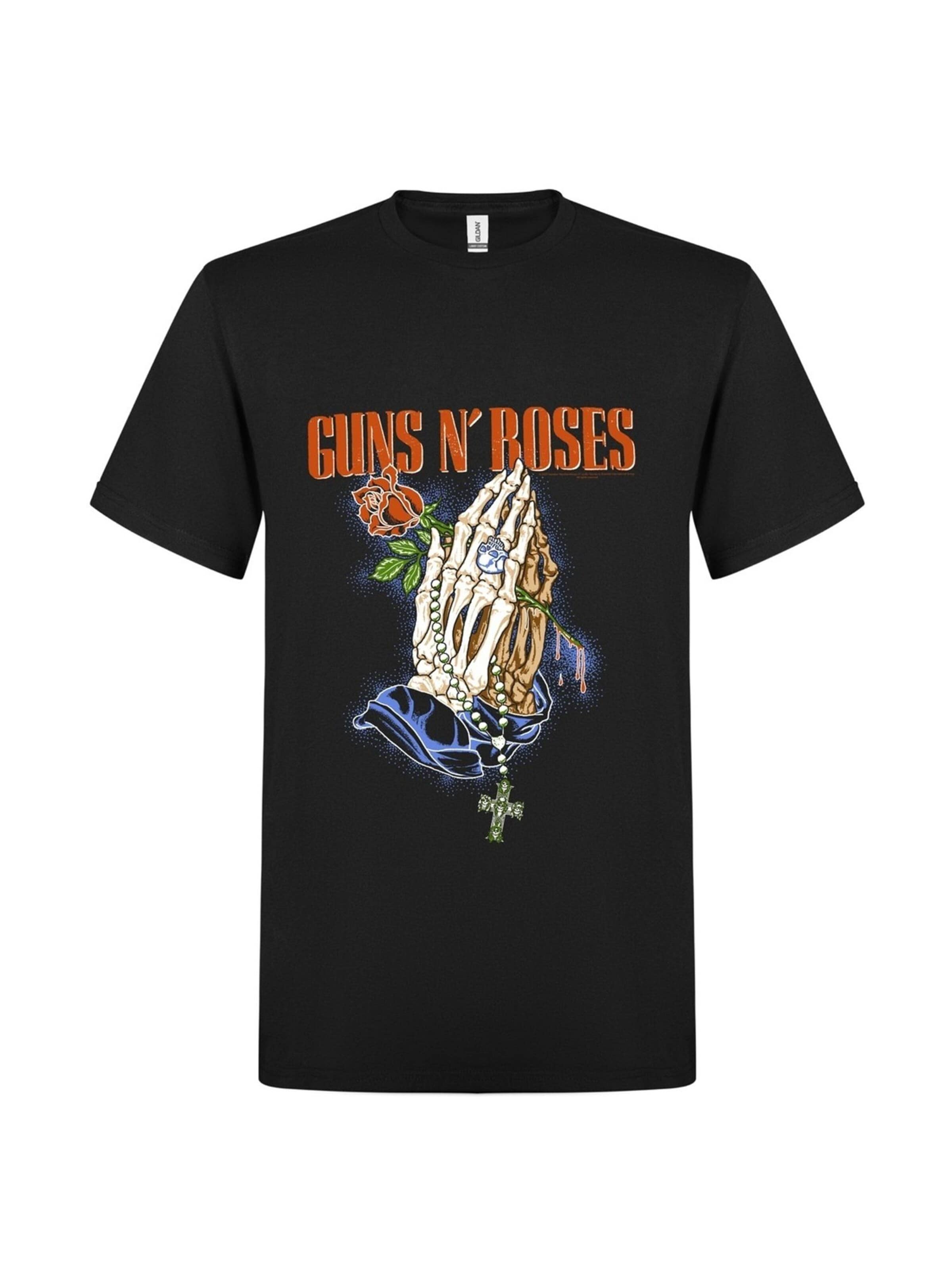 GUNS N' ROSES Shirt 'Guns' in Black: front