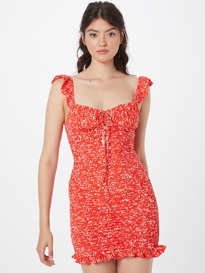 Rochie 'BY MY SIDE' Love Triangle pe roșu deschis / alb, Vizualizare model