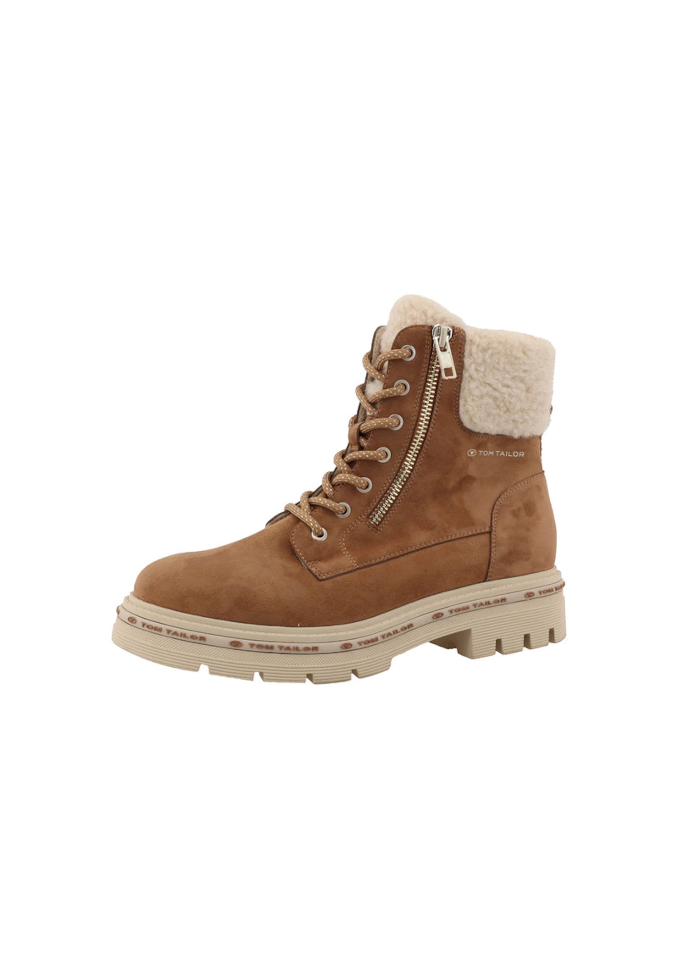 Bottines à lacets TOM TAILOR en beige : devant