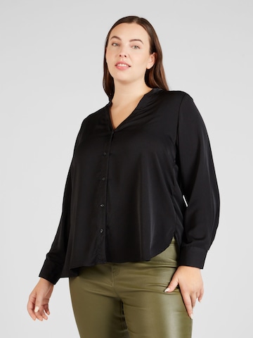 EVOKED Blouse 'ELMA' in Zwart: voorkant