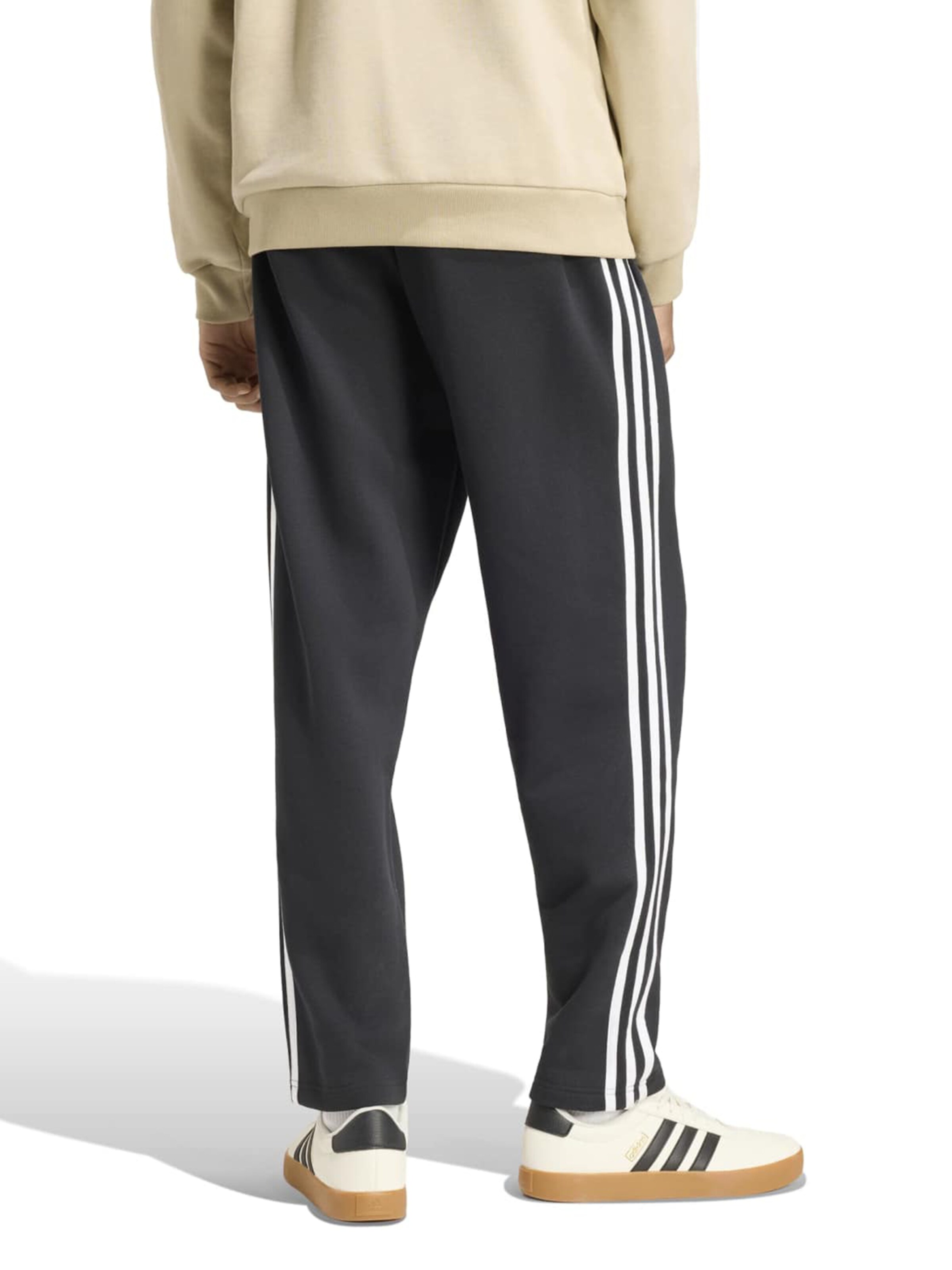 ADIDAS SPORTSWEAR Regular Спортен панталон 'Essentials 3-Stripes Fleece Tapered Open Hem' в черно
