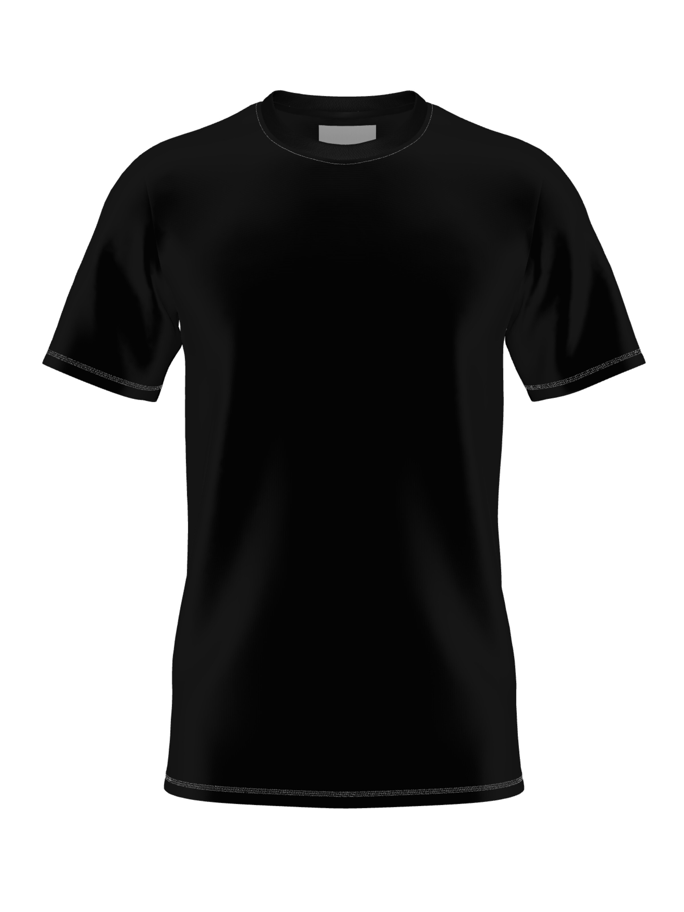 Line One Functioneel shirt 'Herren T-Shirt – T-Shape, Rundhals, Baumwolle' in Zwart