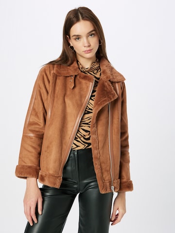 ABOUT YOU Between-Season Jacket 'Mieke' in Brown: front
