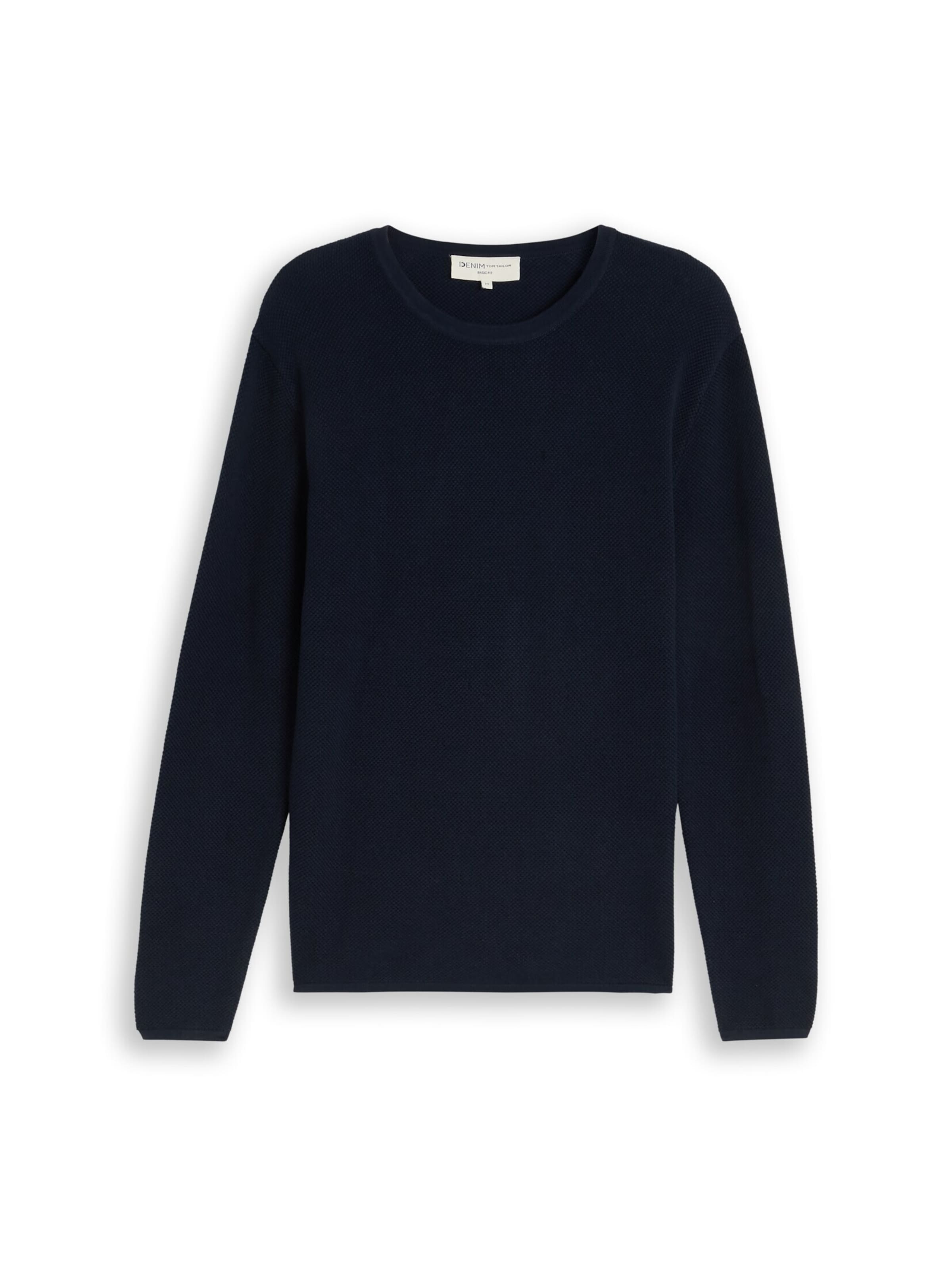 TOM TAILOR DENIM Pulover | modra barva: sprednja stran