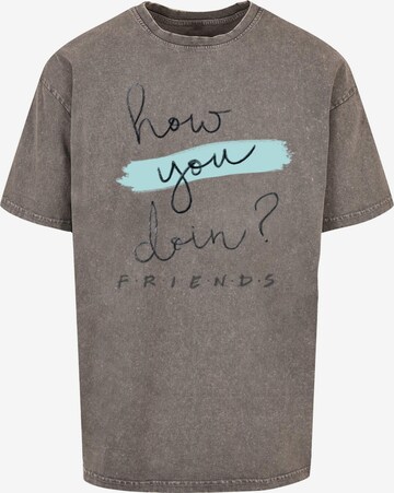 ABSOLUTE CULT Shirt 'Friends - How You Doin Handwriting' in Grijs: voorkant
