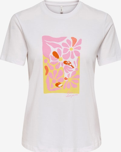 ONLY Majica 'ONLKITA' u žuta / tamno narančasta / svijetloroza / bijela, Pregled proizvoda