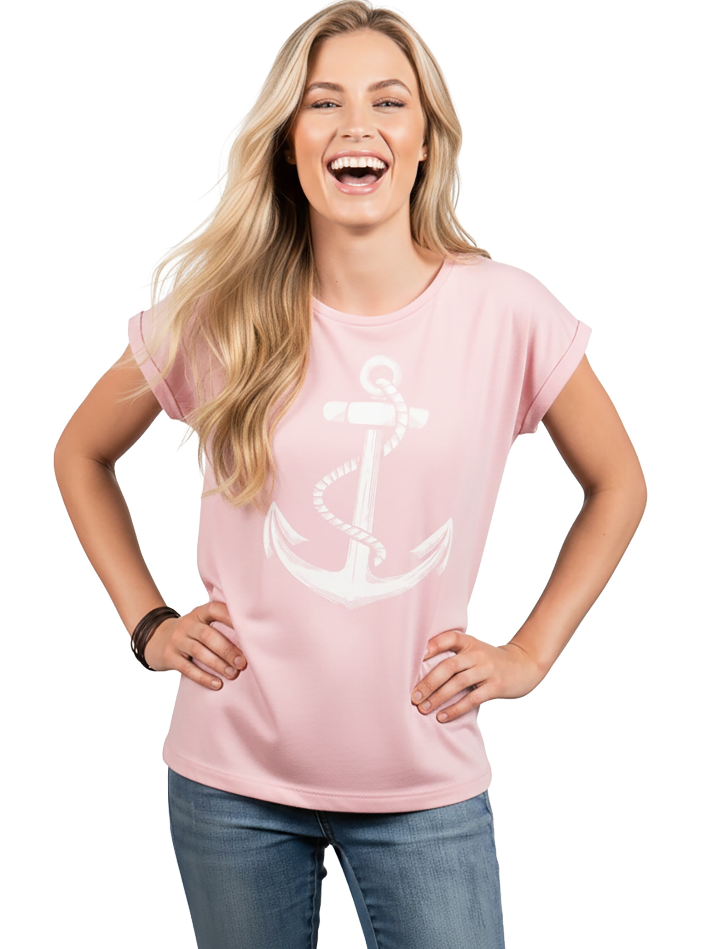MAKAYA Shirt 'Anker' in Pink: front