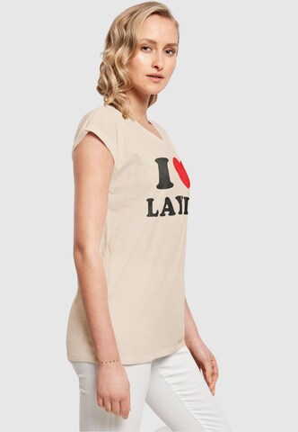 T-shirt 'I Love Layla' Merchcode en beige