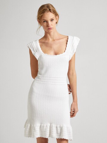 Pepe Jeans Knitted dress ' GESA ' in White: front