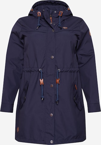 Ragwear Plus Between-Seasons Parka 'CANNY' in Blue: front