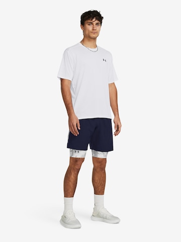 mėlyna UNDER ARMOUR Standartinis Sportinės kelnės 'Wordmark': priekis