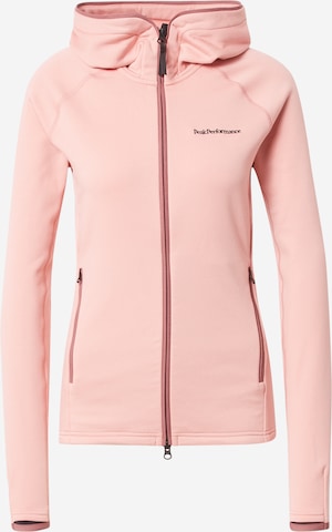 PEAK PERFORMANCE Sports sweat jacket in Pink: front