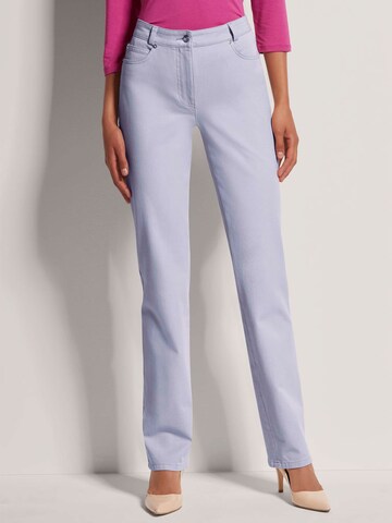 Coupe slim Jean MADELEINE en violet : devant