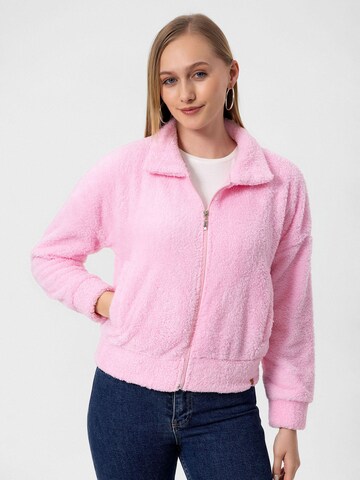 Cool Hill Fleece jas in Roze: voorkant