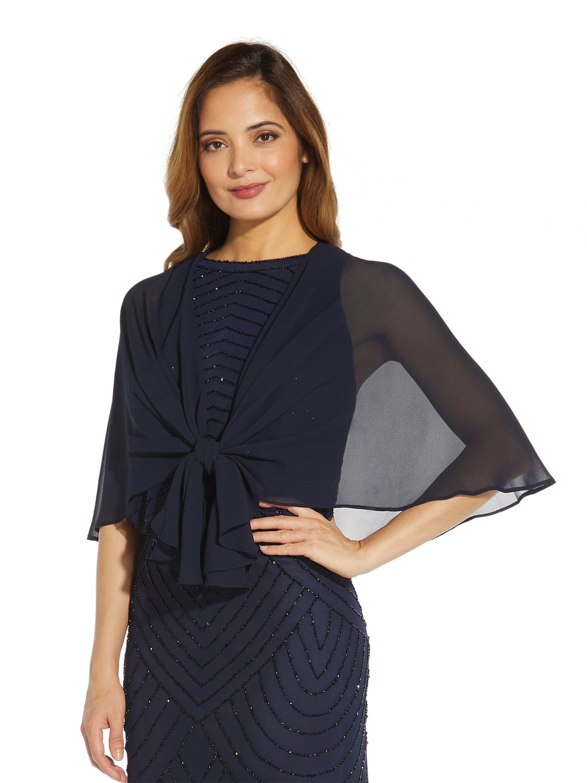 Adrianna Papell Cape in Blue: front