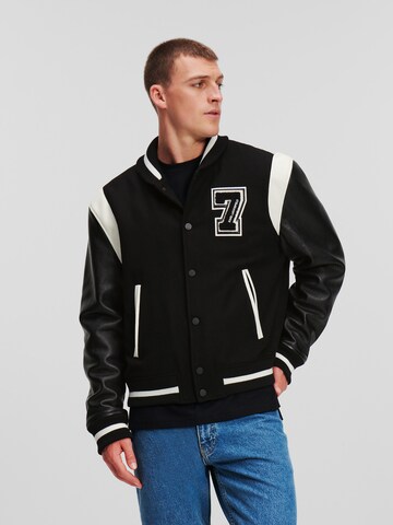 Karl Lagerfeld Between-season jacket 'Varsity' in Black: front
