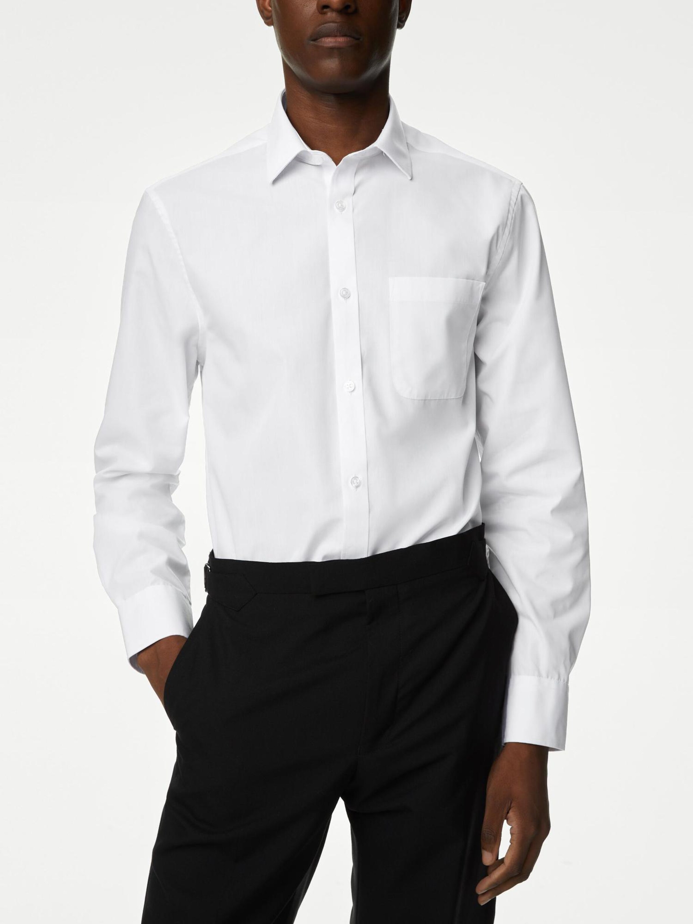Slim fit Camicia di Marks & Spencer in bianco: frontale