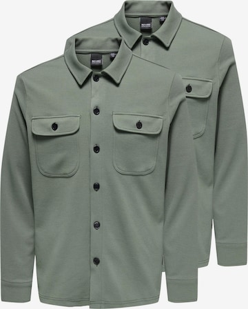 Only & Sons Button Up Shirt 'Newkodyl' in Green: front