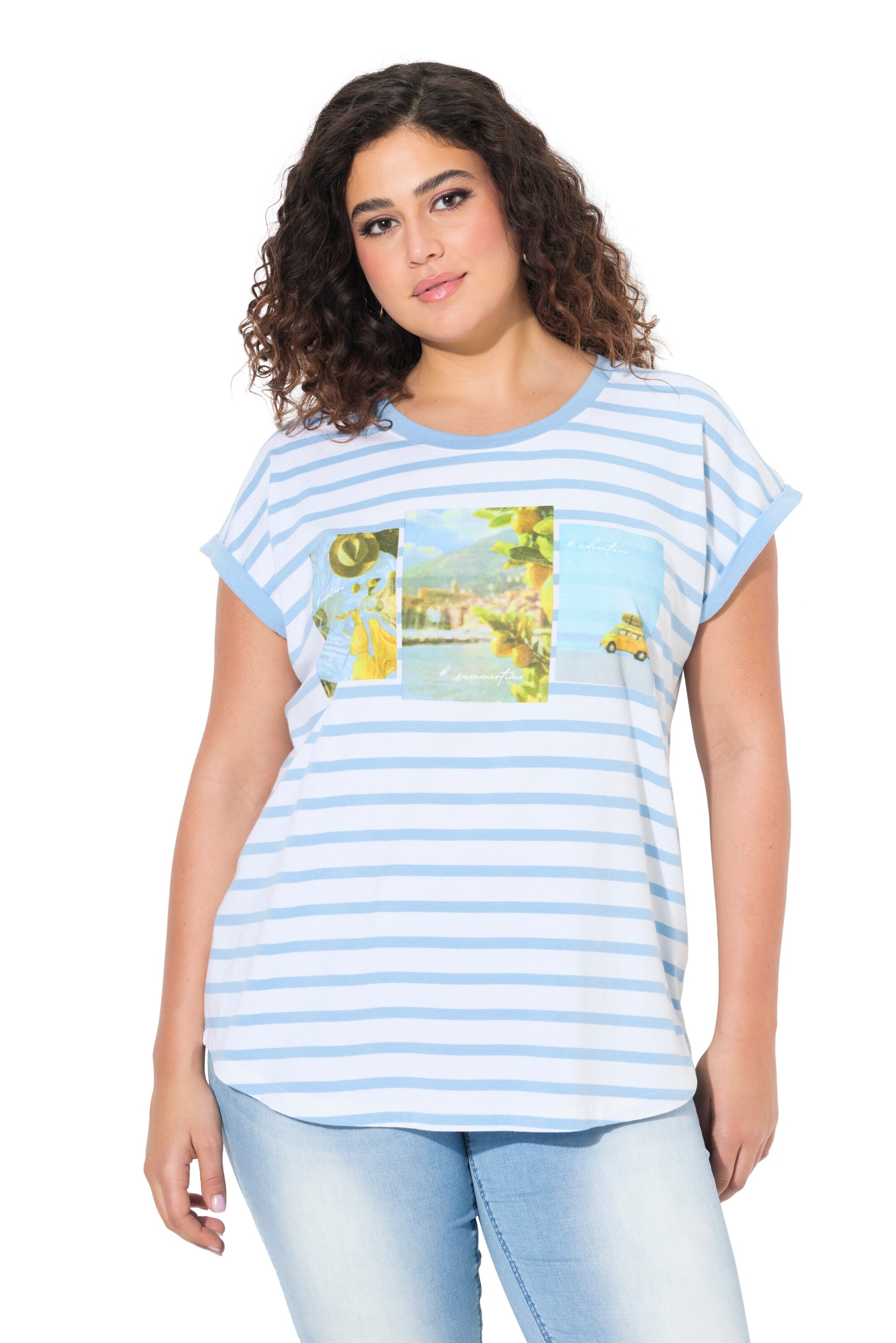 Ulla Popken Shirt in Blauw: voorkant