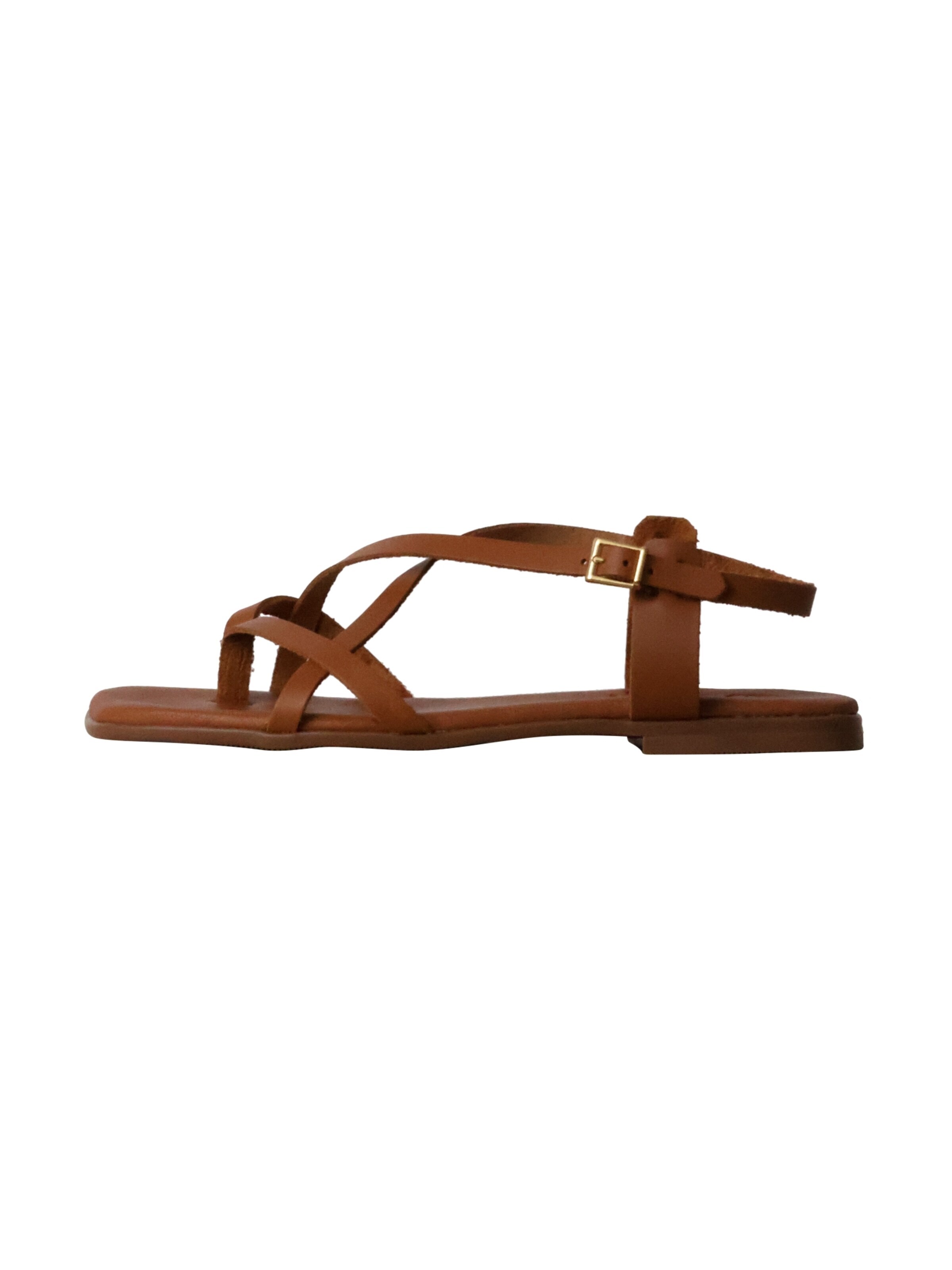 Oh my Sandals Sandals 'Flache Ledersandalen' in Brown: front
