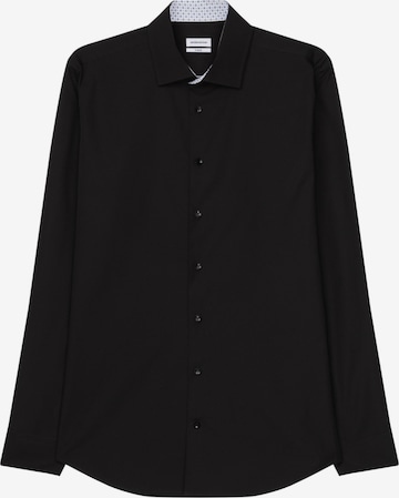 SEIDENSTICKER Slim fit Business Shirt in Black: front