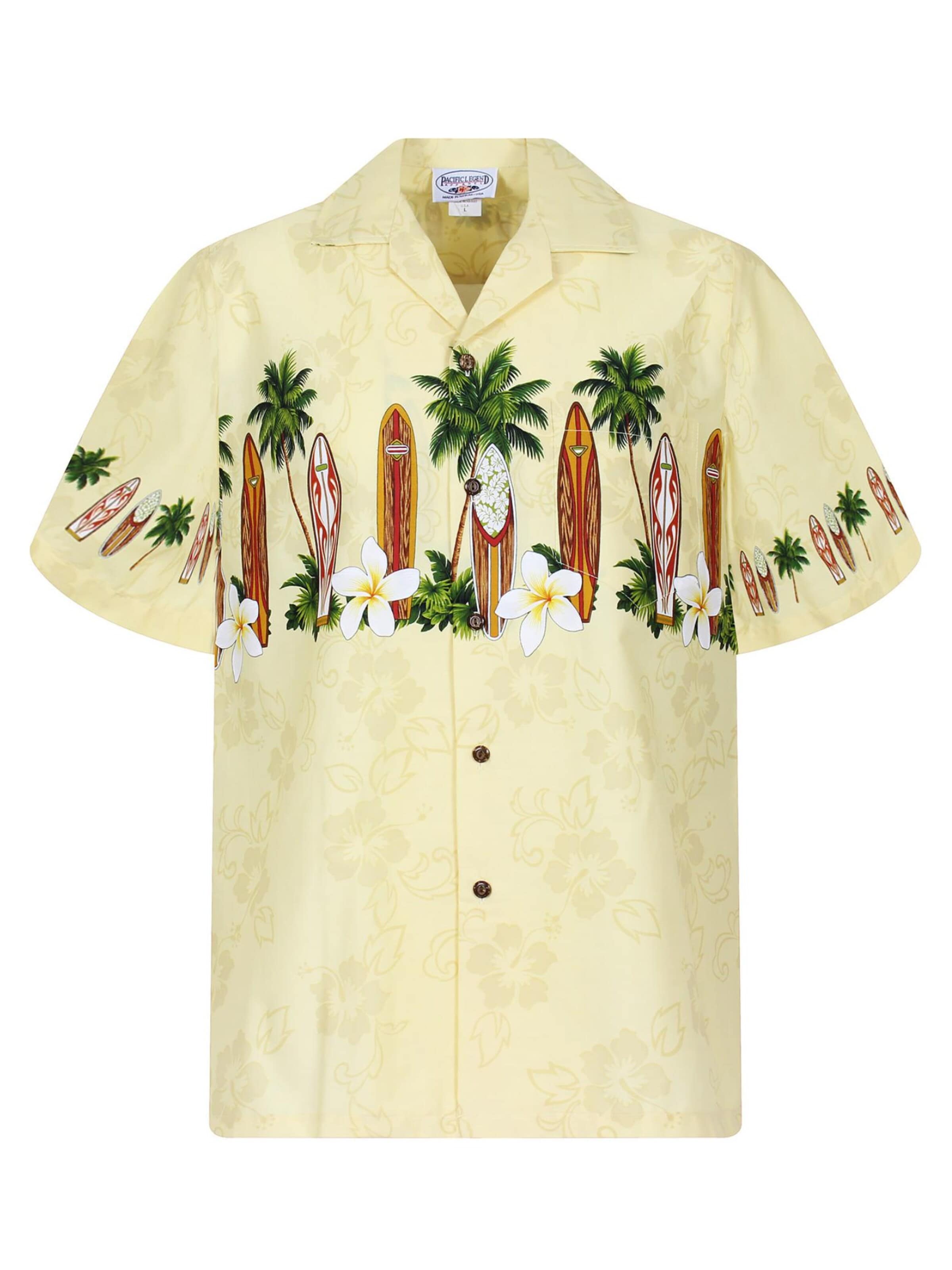 Camicia 'Surfbretter' di Pacific Legend in giallo: frontale
