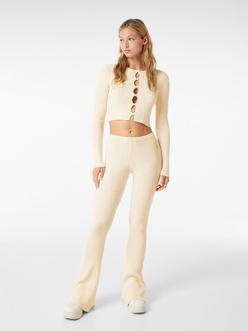 Bershka Flared Pants in Beige