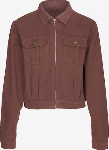 Veste mi-saison MYMO en marron : devant