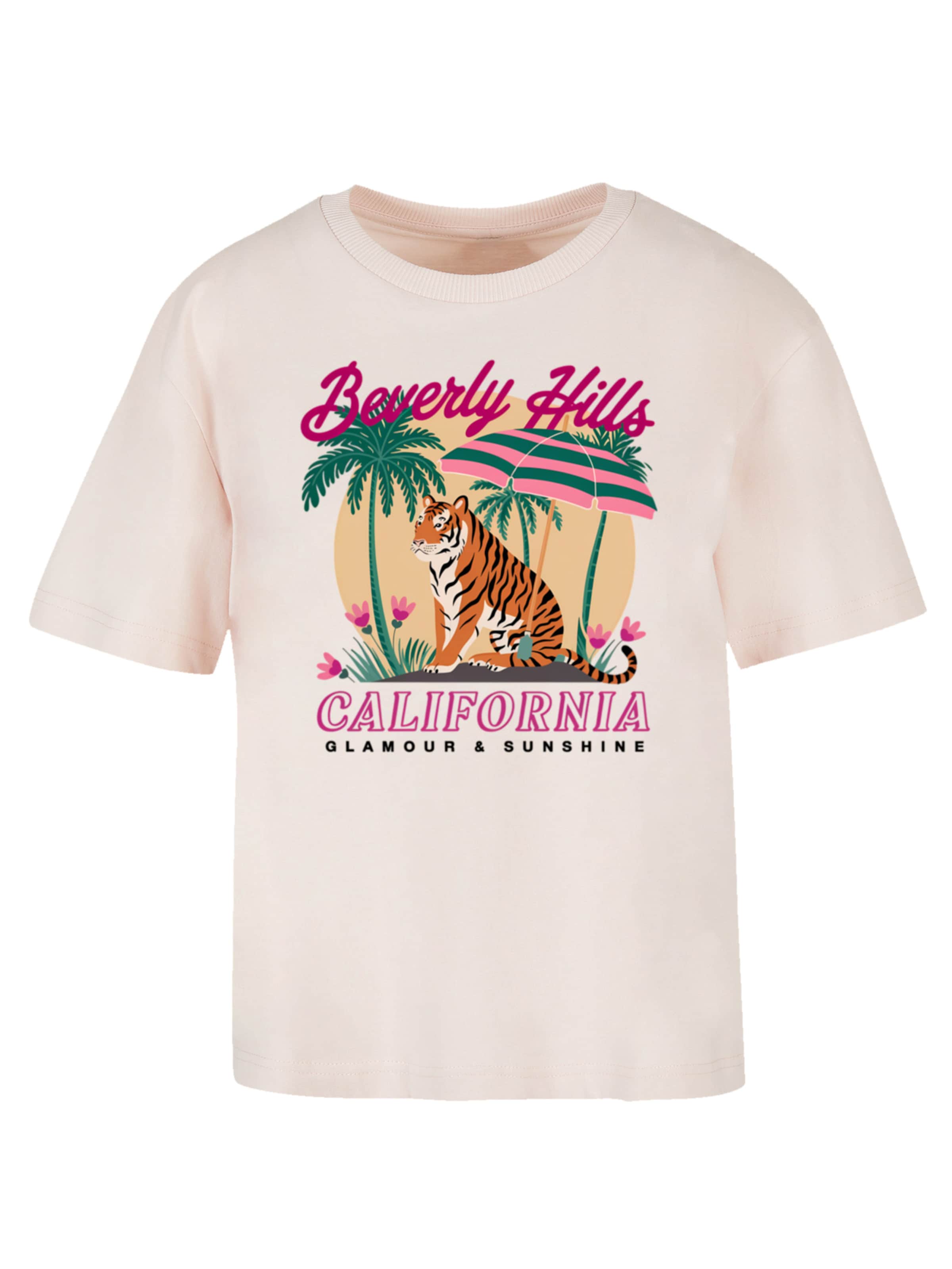 T-shirt 'Beverly Hills California Glamour Summer' F4NT4STIC en beige : devant