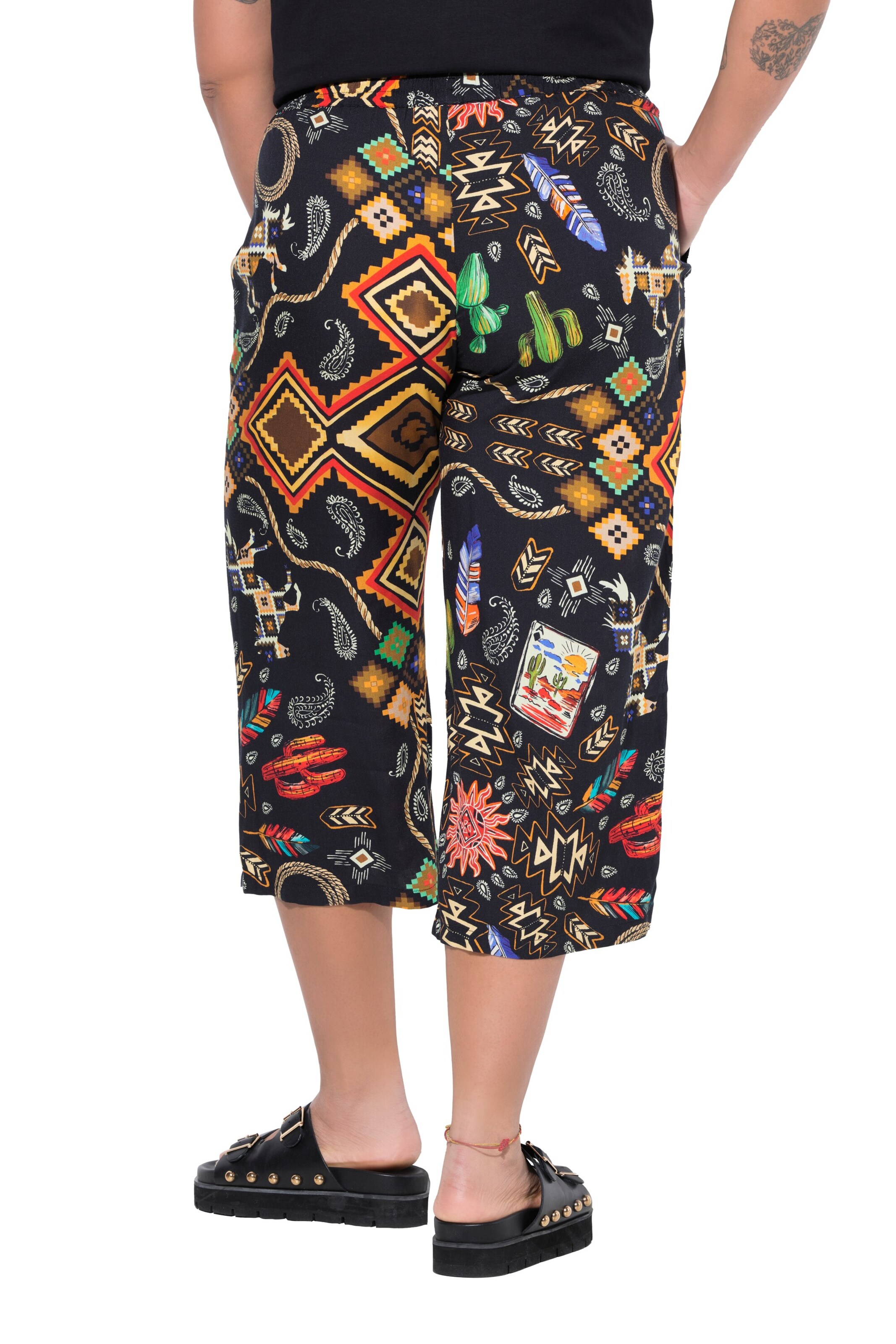 Angel of Style Wide leg Broek in Zwart