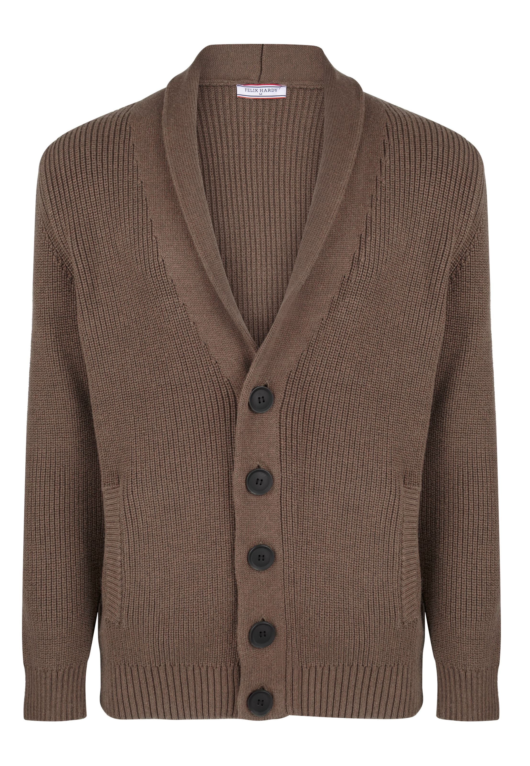 brūns Felix Hardy Adīta jaka: no priekšpuses