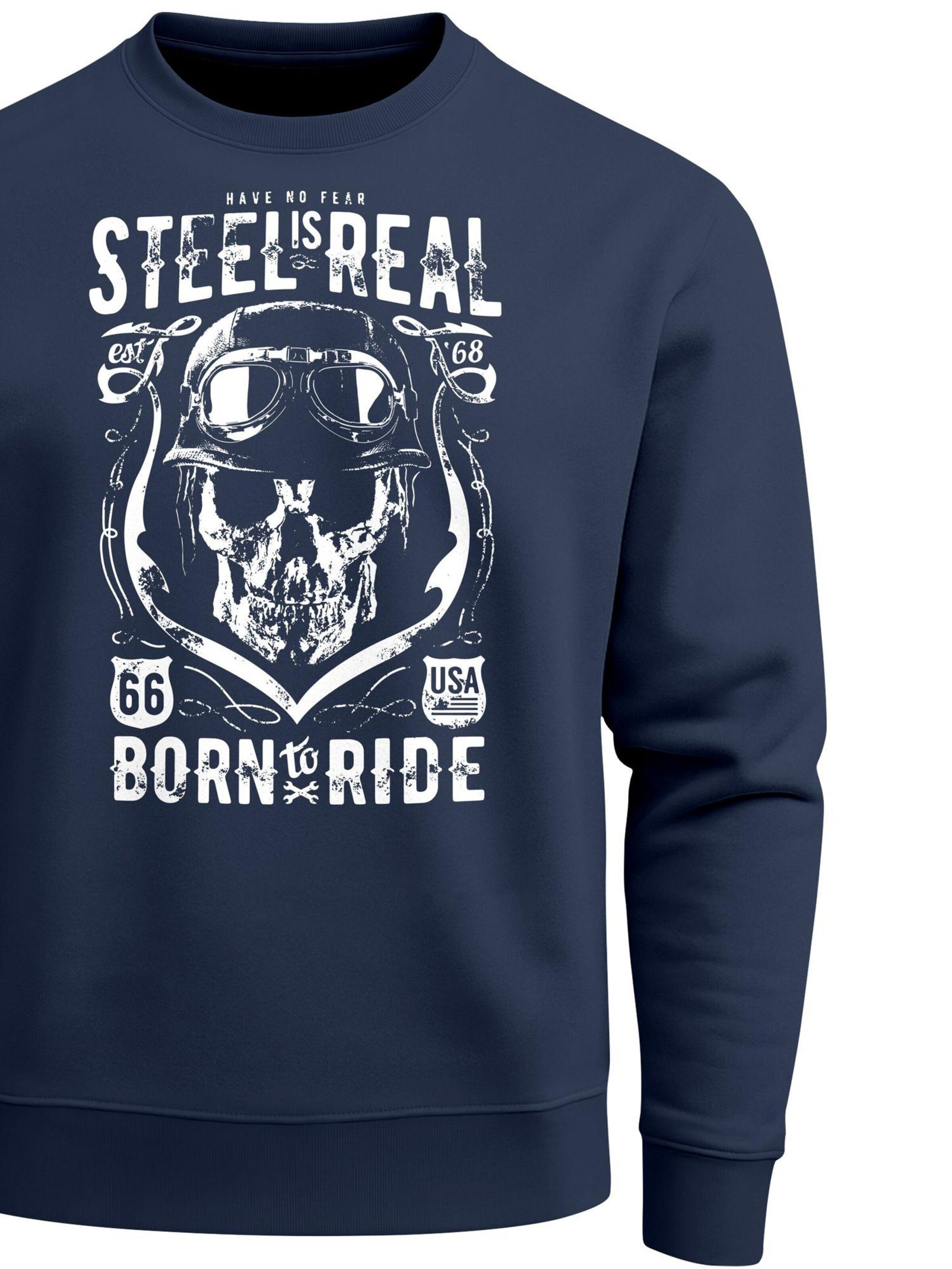 Neverless Sweatshirt 'Steel is Real' in Blue