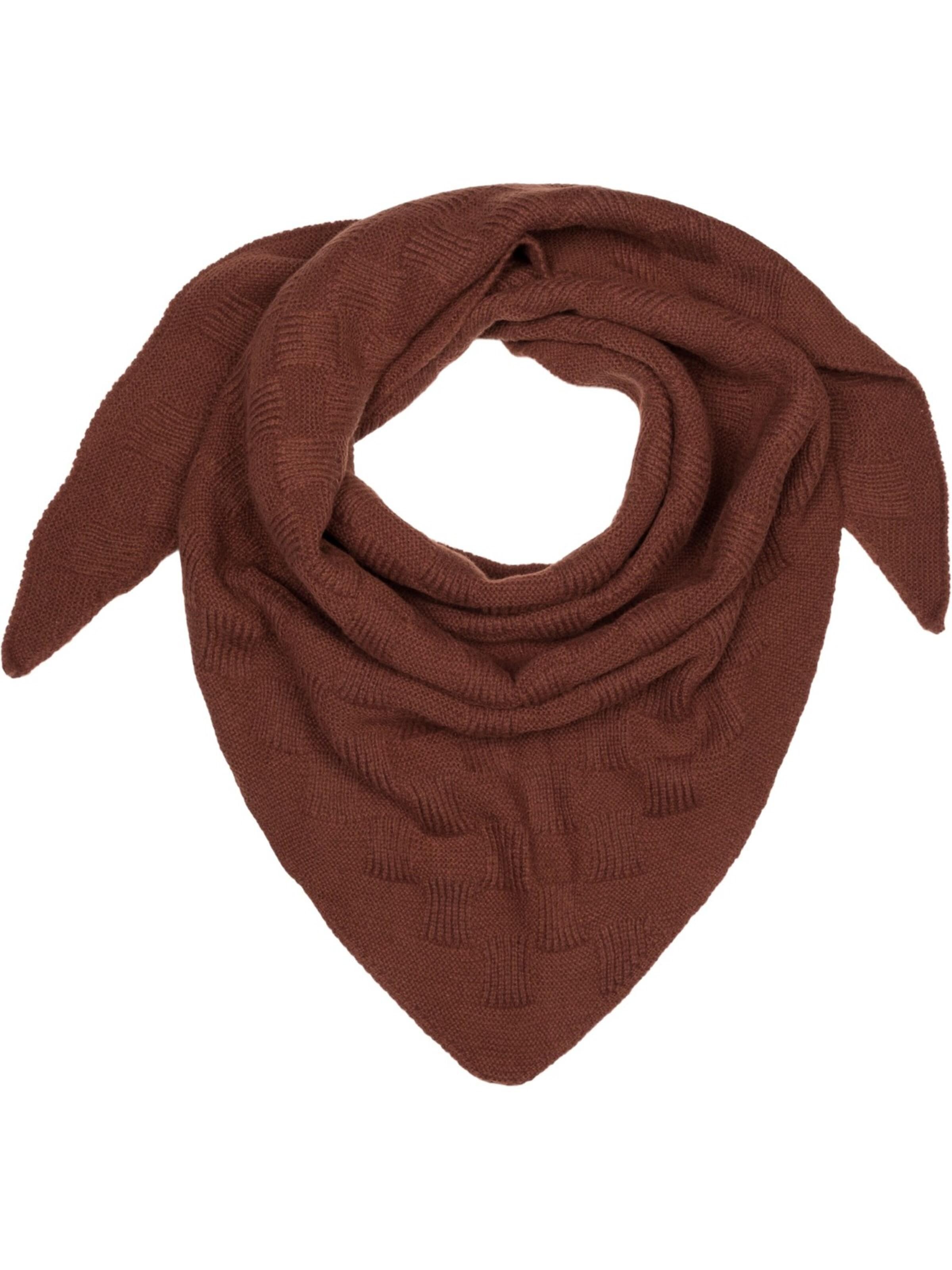 styleBREAKER Tuch 'Strick Dreiecktuch Schachbrett Strickmuster'‌‌‌‌‌‌‌‌ in Braun: Vorderseite