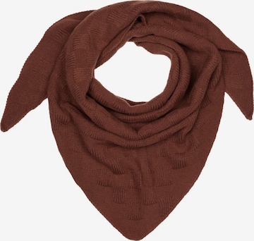 styleBREAKER Tuch 'Strick Dreiecktuch Schachbrett Strickmuster' in Braun: Vorderseite
