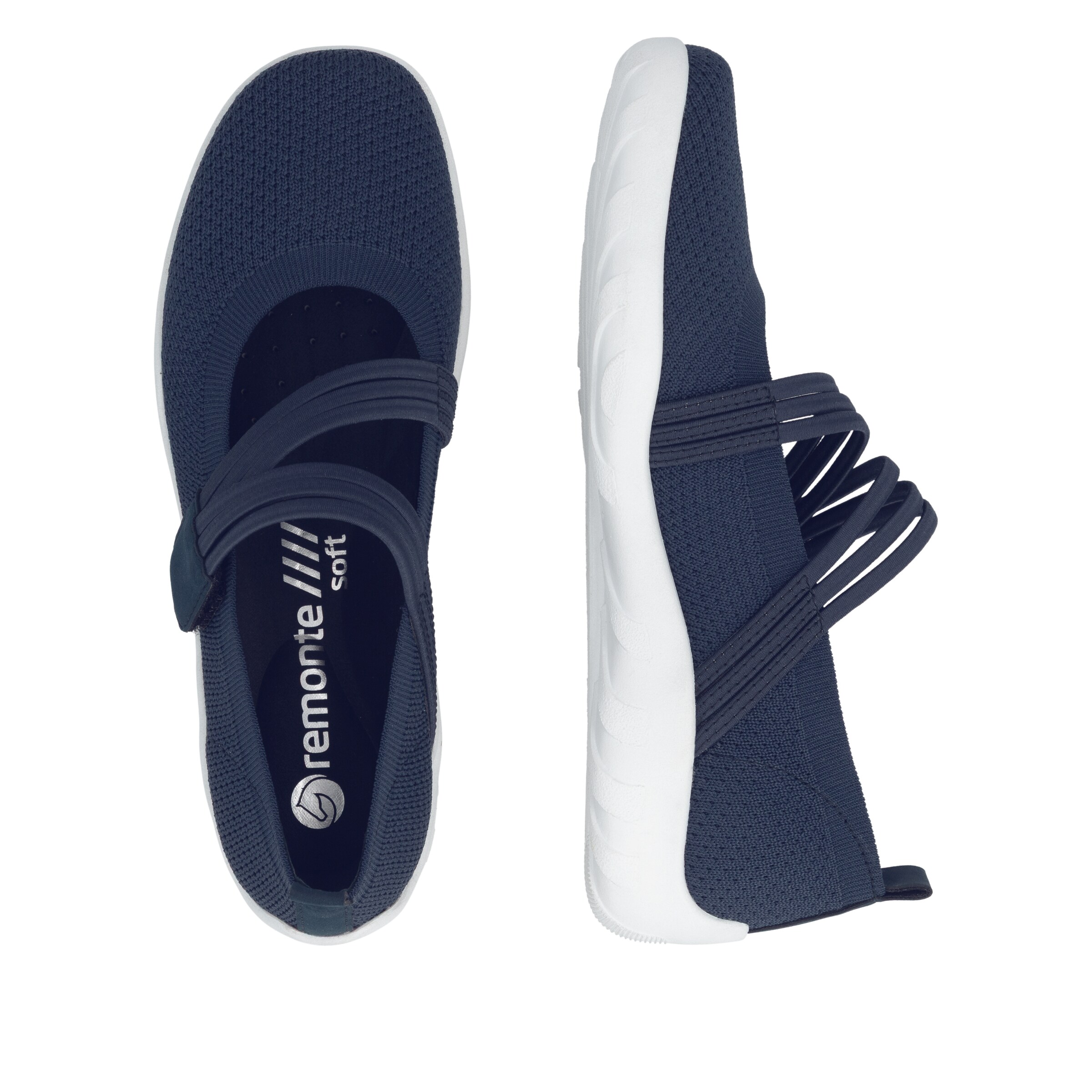 REMONTE Ballet Flats with Strap in Blue