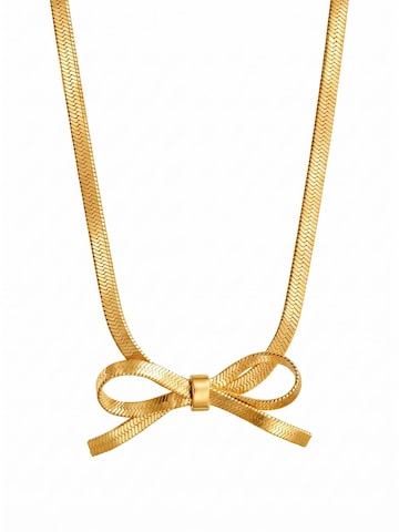 Kamakula Necklace 'Bow Herringbone' in Gold: front