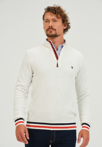 Pull-over Giorgio di Mare en blanc