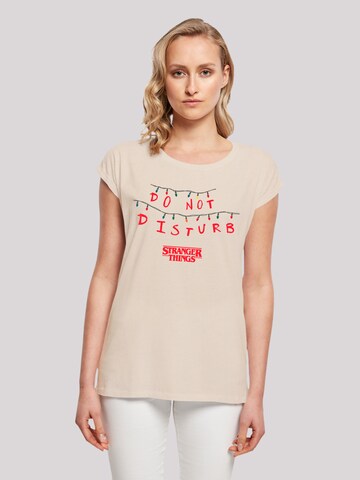 T-shirt 'Stranger Things Do Not Disturb Netflix TV Series' F4NT4STIC en beige : devant