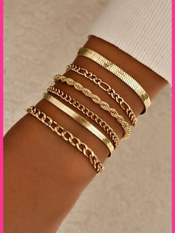 NTHIRTYTHREE Jewelry Set 'Schmuckset 6 Stück vergoldeter Edelstahl Armbänder Schmuck - (6-tlg), Angebot - Damen Herren mit Schmuckbox - Sale bis 31.07.2026' in Gold: front