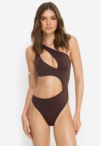 LSCN by LASCANA Badeanzug in Braun: Vorderseite