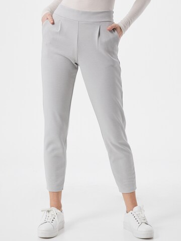ICHI Skinny Trousers in Grey: front