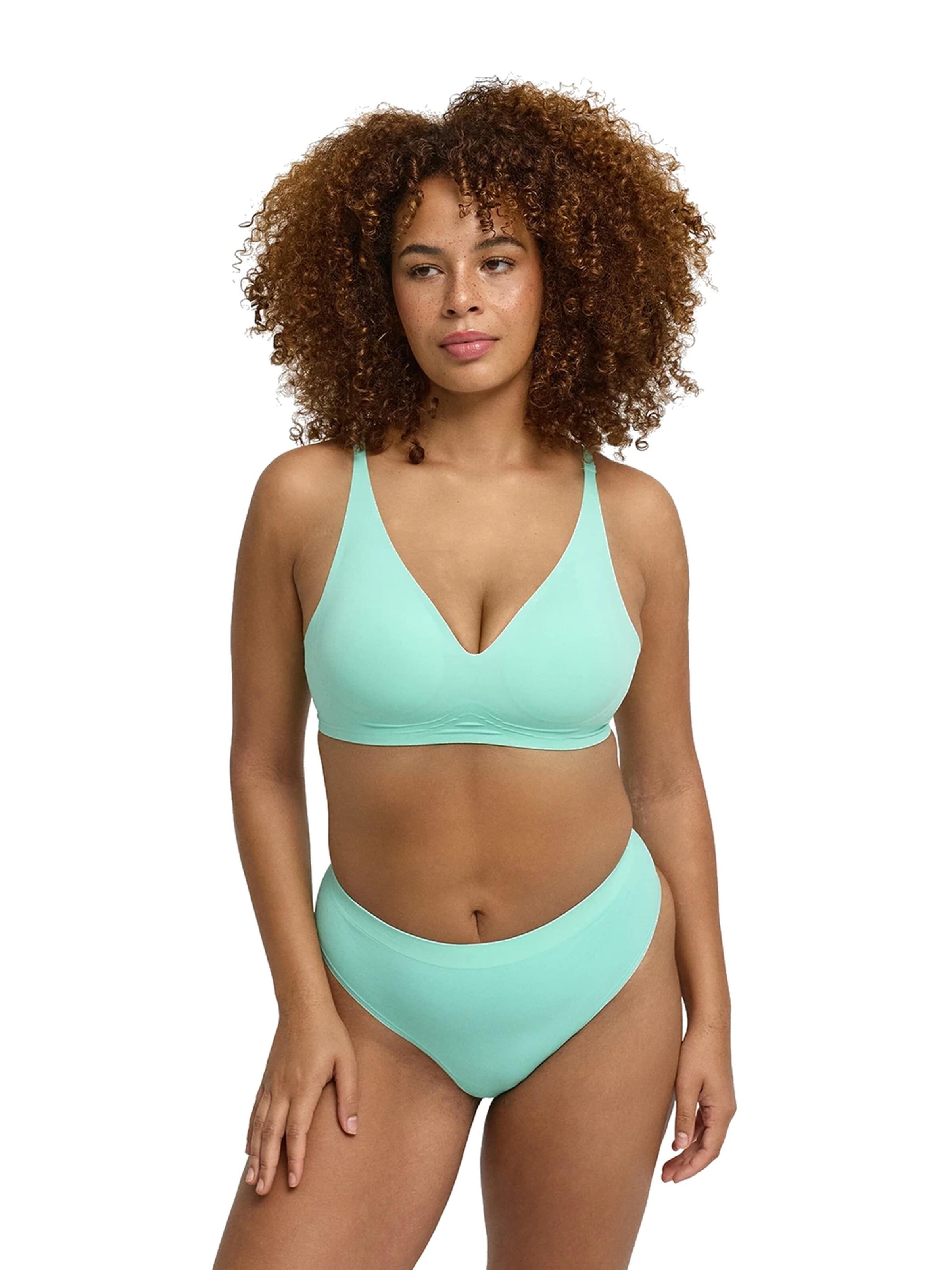 cfab (formerly creamy fabrics) BH 'Comfort Push-Up BH' in Groen: voorkant